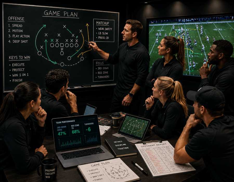 Sales team reviewing their game plan — SellMeWell